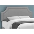 Pemberly Row Queen Upholstered Bed with Chrome Nailhead Trim in Gray
