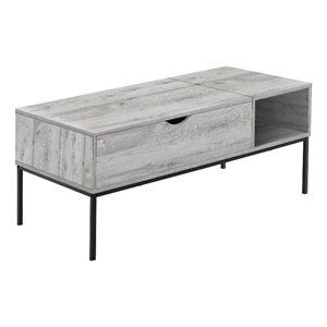 Pemberly Row 42&quot Lift-Top Coffee Table with Hidden Storage in Gray
