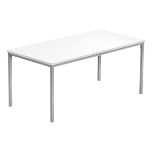 Pemberly Row 40&quot Rectangular Coffee Table in White Laminate with Metal Base