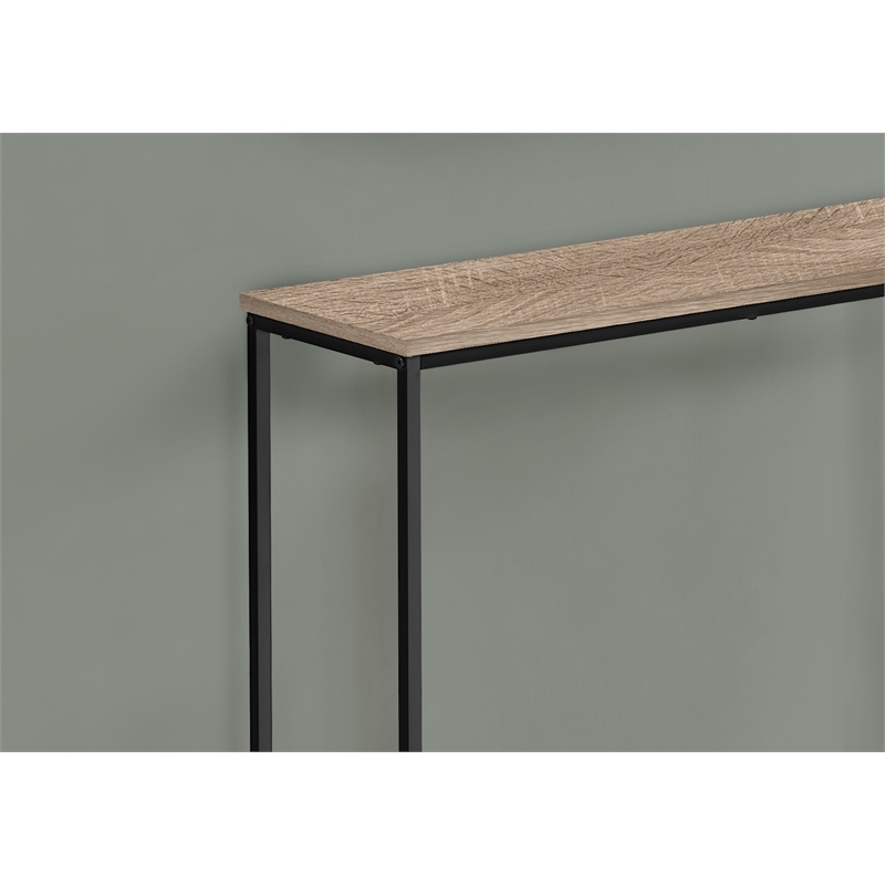 Pemberly Row Narrow Console Table with Open Metal Frame in Dark Taupe