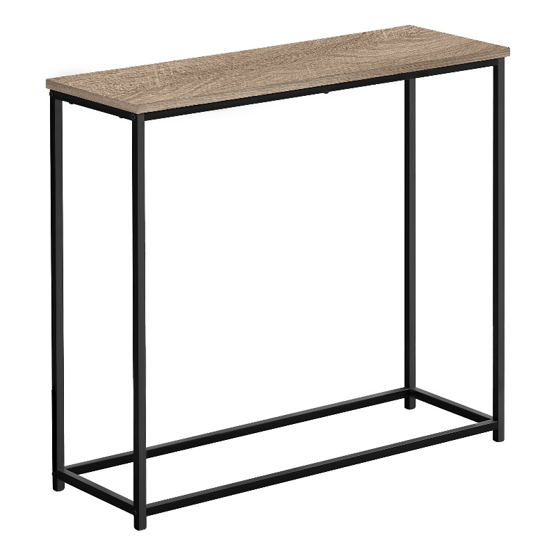 Pemberly Row Narrow Console Table with Open Metal Frame in Dark Taupe