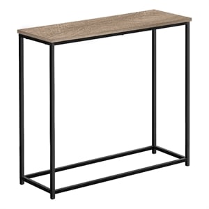 Pemberly Row Narrow Console Table with Open Metal Frame in Dark Taupe