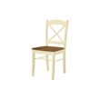 Pemberly Row Set of 2 Cross Back Dining Chairs in Oak and Cream