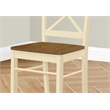 Pemberly Row Set of 2 Cross Back Dining Chairs in Oak and Cream