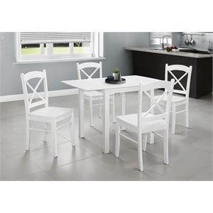 Pemberly Row 48&quot Rectangular Dining Table with Angled Legs in White Veneer