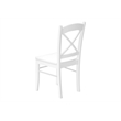 Pemberly Row Set of 2 Cross Back Dining Chairs in Satin White Solid Wood