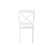 Pemberly Row Set of 2 Cross Back Dining Chairs in Satin White Solid Wood
