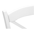 Pemberly Row Set of 2 Cross Back Dining Chairs in Satin White Solid Wood
