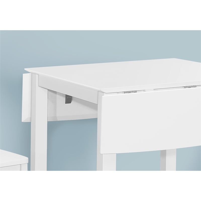 Pemberly Row Set of 2 Cross Back Dining Chairs in Satin White Solid Wood