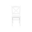 Pemberly Row Set of 2 Cross Back Dining Chairs in Satin White Solid Wood