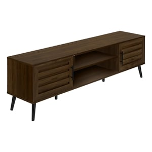 Pemberly Row 72&quot Transitional TV Stand with Cabinets in Brown Laminate