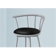 Pemberly Row Set of 2 Swivel Bar Stools in Black Leather Look and Grey Metal