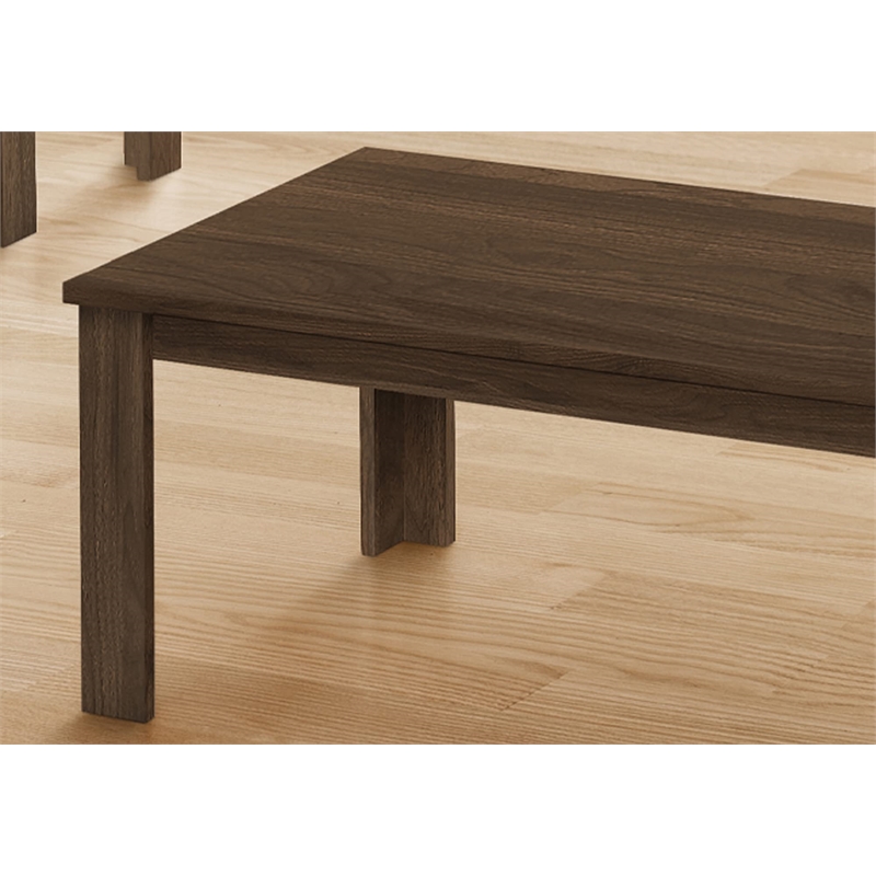 Pemberly Row 3-Piece Coffee and End Table Set in Dark Walnut Laminate