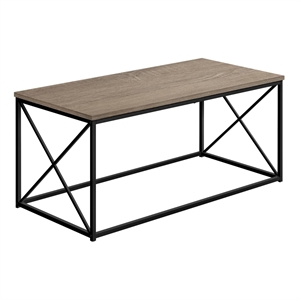 Pemberly Row 40&quot Rectangular Coffee Table with X-Frame in Dark Taupe