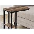 Pemberly Row C-Shaped Accent Table with Shelf in Brown Reclaimed Wood Look