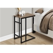 Pemberly Row C-Shaped Side Table with Black Metal Base in Dark Taupe