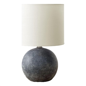 Pemberly Row 16&quot Gray Concrete Globe Table Lamp with Ivory Fabric Shade