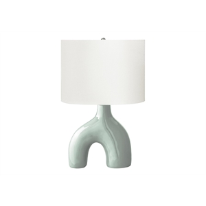 Pemberly Row 25&quot Two-Leg Light Green Ceramic Lamp with Ivory Linen Shade