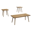 Pemberly Row 3-Piece Light Walnut Laminate Table Set with Solid Wood Legs