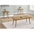 Pemberly Row 3-Piece Light Walnut Laminate Table Set with Solid Wood Legs