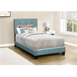 Pemberly Row Twin Upholstered Bed Frame in Blue Boucle with Tufted Headboard