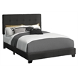 Pemberly Row Full Upholstered Bed Frame in Black Boucle with Tufted Headboard