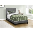 Pemberly Row Twin Upholstered Bed Frame in Gray Boucle with Tufted Headboard