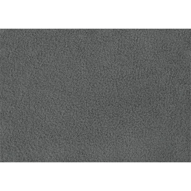 Pemberly Row Queen Upholstered Bed Frame in Gray Boucle with Tufted Headboard