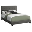 Pemberly Row Full Upholstered Bed Frame in Gray Boucle with Tufted Headboard