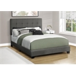 Pemberly Row Full Upholstered Bed Frame in Gray Boucle with Tufted Headboard
