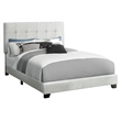 Pemberly Row Full Upholstered Bed Frame in Gray Boucle with Tufted Headboard