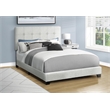 Pemberly Row Full Upholstered Bed Frame in Gray Boucle with Tufted Headboard