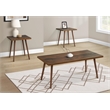 Pemberly Row 3-Piece Dark Walnut Laminate Coffee & End Table Set with Wood Legs