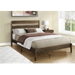 Pemberly Row Queen Platform Bed Frame with Walnut Wood Legs & Slatted Headboard