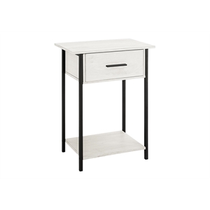 Pemberly Row 24&quot 2-Tier Accent Table with Drawer in Washed Oak Laminate