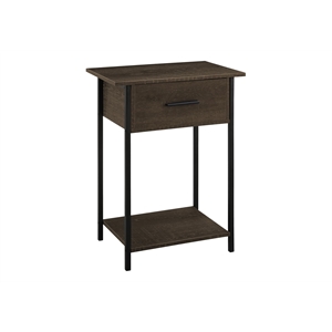 Pemberly Row 24&quot 2-Tier Accent Table with Drawer in Dark Oak Laminate