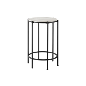 Pemberly Row 24&quot Round Accent Side Table in Washed Oak Laminate