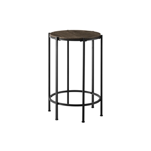 Pemberly Row 24&quot Round Accent Side Table in Dark Oak Laminate