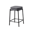 Pemberly Row Set of 2 Backless Counter Height Barstools in Gray Fabric