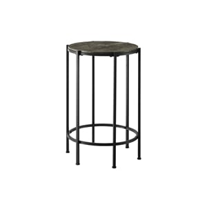 Pemberly Row 24&quot Round Accent Side Table in Dark Bronze Laminate