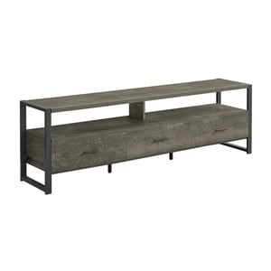Pemberly Row 72&quot TV Stand with 3 Drawers and Shelves in Dark Bronze Laminate