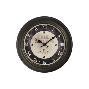 Pemberly Row 16&quot Round Wall Clock with Roman Numerals in Antique Brown