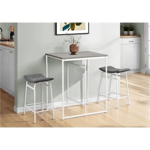 Pemberly Row 32&quot Rectangular Counter Height Dining Table in Gray Laminate
