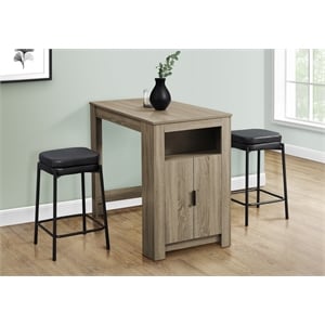 Pemberly Row 48&quot Counter Height Dining Table with Storage in Taupe Brown