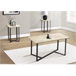 Pemberly Row 3-Piece Coffee and End Table Set in Cream Stone Laminate