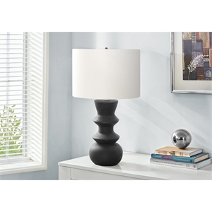 Pemberly Row 26&quot Ceramic Table Lamp with Geometric Base in Black and Ivory