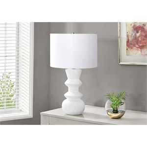 Pemberly Row 26&quot Ceramic Table Lamp with Geometric Base in Cream and Ivory