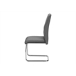 Pemberly Row Set of 2 Upholstered Dining Chairs in Grey Fabric with Chrome Legs