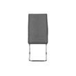 Pemberly Row Set of 2 Upholstered Dining Chairs in Grey Fabric with Chrome Legs