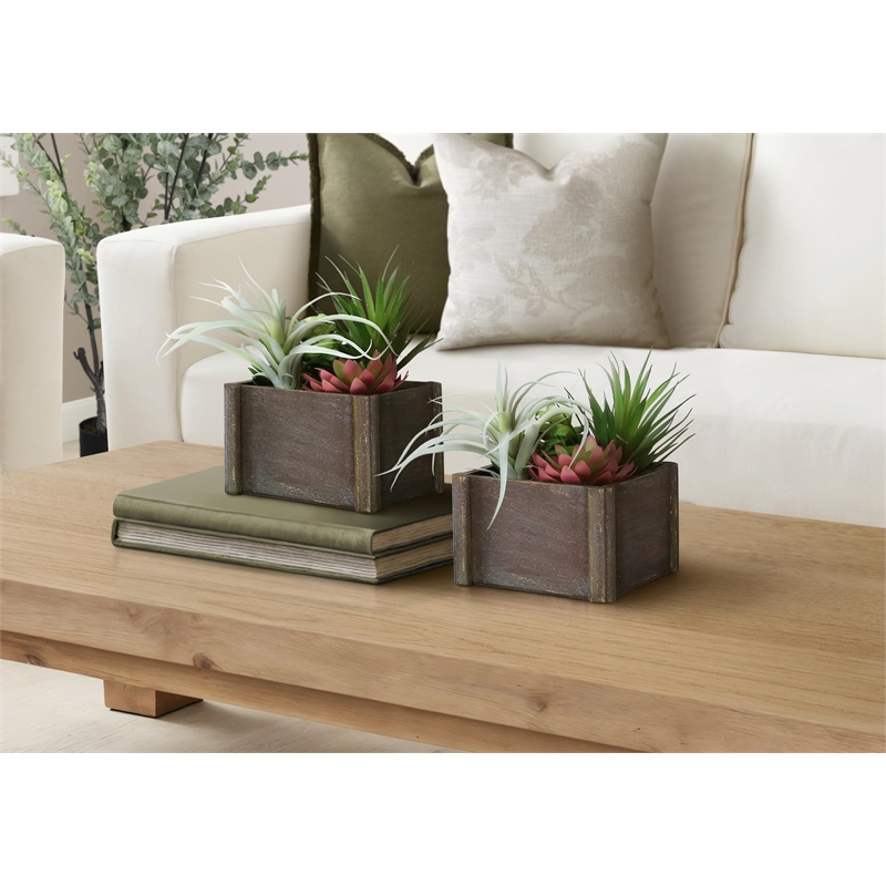 Pemberly Row Set of 2 Artificial Succulents 10